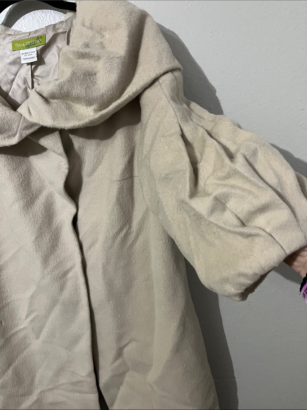 Itala Testino BabyAlpaca/Wool Blend Shawl Collar Trench Coat - Picture 3 of 8